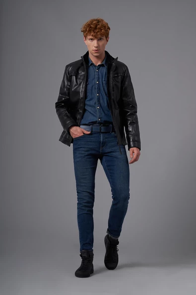 Tommaso Siyah Deri Mont