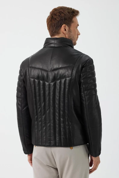 Fabio Siyah Deri Mont - 4