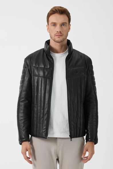 Fabio Siyah Deri Mont - 2