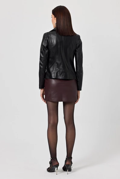 Concetta Siyah Deri Mont - 4