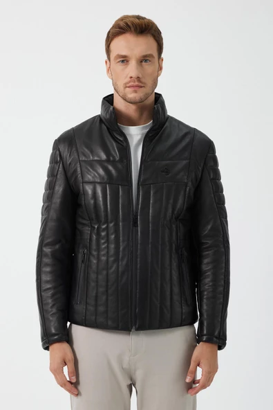 Fabio Siyah Deri Mont