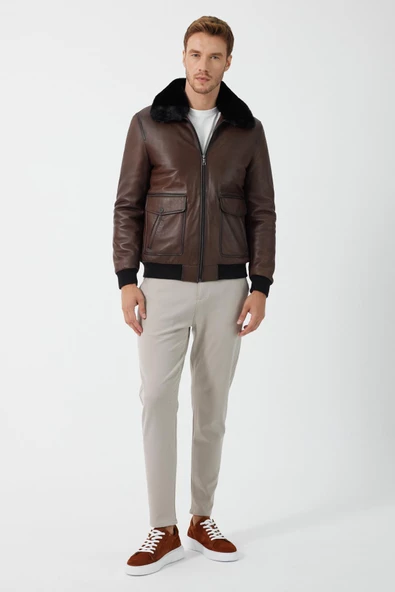 Delrick  Kahverengi Deri Mont - 4