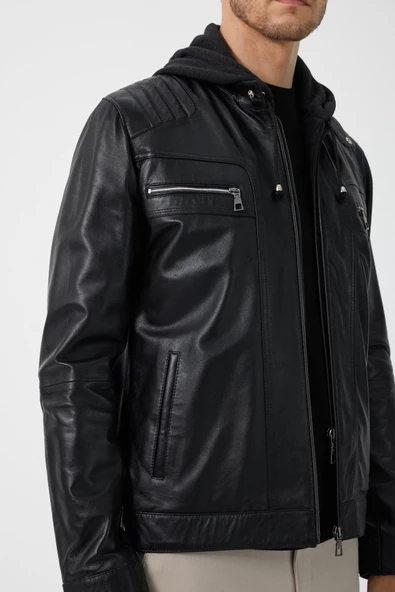 Manfredo Siyah Deri Mont - 7