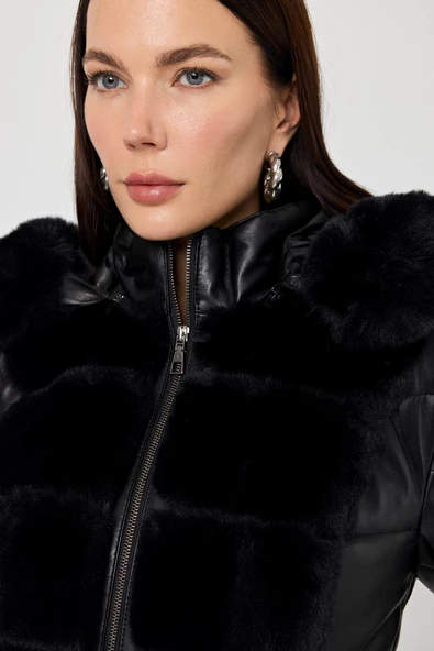 Maria Siyah Deri Mont - 7