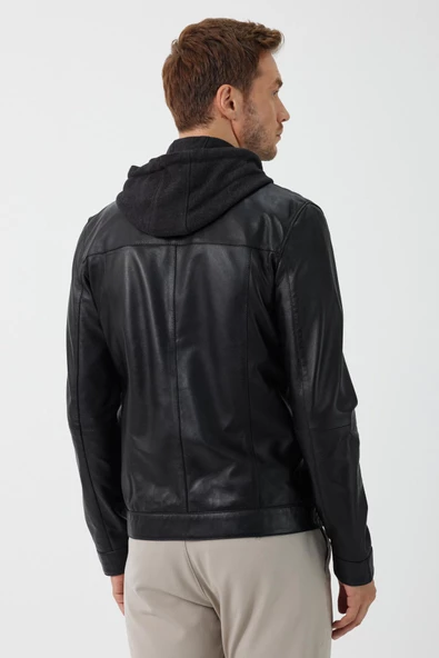 Manfredo Siyah Deri Mont - 4