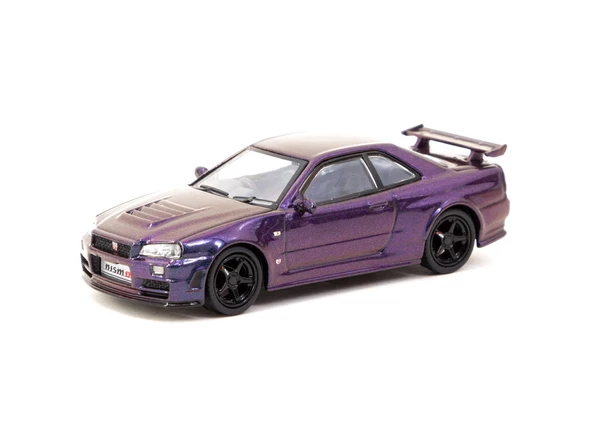 Schuco X Tarmac Works 1/64 Nismo R34 GT-R Z-tune Midnight Purple III - COLLAB64 T64S-014-MNP