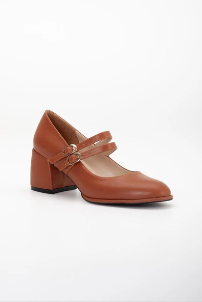 Büyük Numara İnce Bantlı İnce Platform Tabanlı Cilt Taba Kadın Kalın Topuklu Günlük Ayakkabı - Resim 4