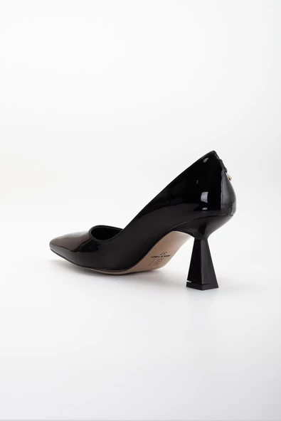 Rugan Büyük Numara Tokalı Kadeh Topuklu Siyah Kadın Stiletto - 5