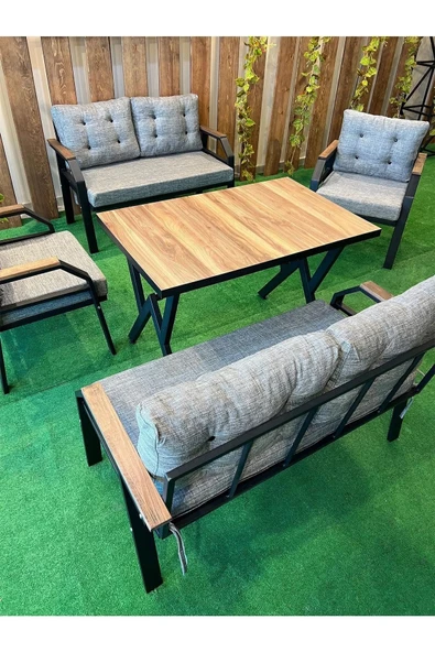 UFUK HOME  Kavacık 2+2+1+1 + Masa Gri Renk Balkon, Bahçe Mobilyası - 2