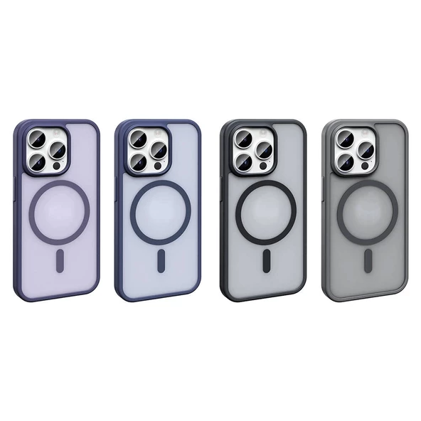 Apple iPhone 14 Pro Max Kılıf Magsafe Şarj Özellikli Mat Arka Yüzey Redclick Sio Kapak - 10