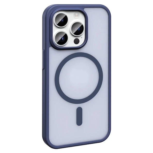 Apple iPhone 14 Pro Kılıf Magsafe Şarj Özellikli Mat Arka Yüzey Redclick Sio Kapak - Resim 3