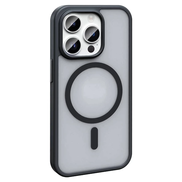 Apple iPhone 14 Pro Kılıf Magsafe Şarj Özellikli Mat Arka Yüzey Redclick Sio Kapak - Resim 4