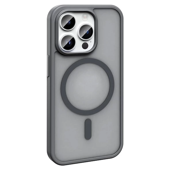 Apple iPhone 14 Pro Max Kılıf Magsafe Şarj Özellikli Mat Arka Yüzey Redclick Sio Kapak - 3