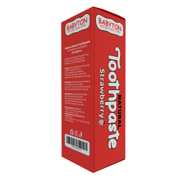 Babyton Doğal Çilek Diş Macunu Florürsüz 50 gr - 3