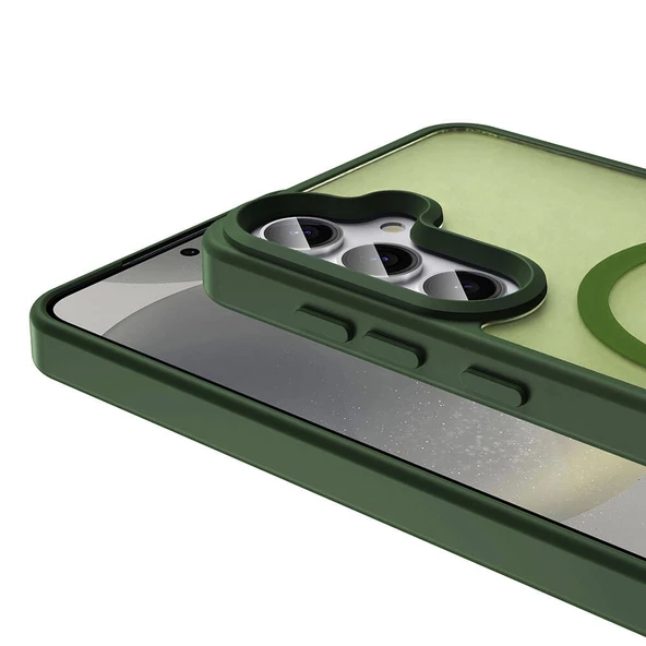 Galaxy S24 Kılıf Magsafe Şarj Özellikli Mat Arka Yüzey Redclick Sio Kapak - Resim 4