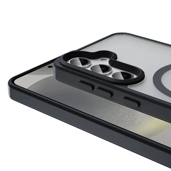 Galaxy S24 Plus Kılıf Magsafe Şarj Özellikli Mat Arka Yüzey Redclick Sio Kapak - Resim 4