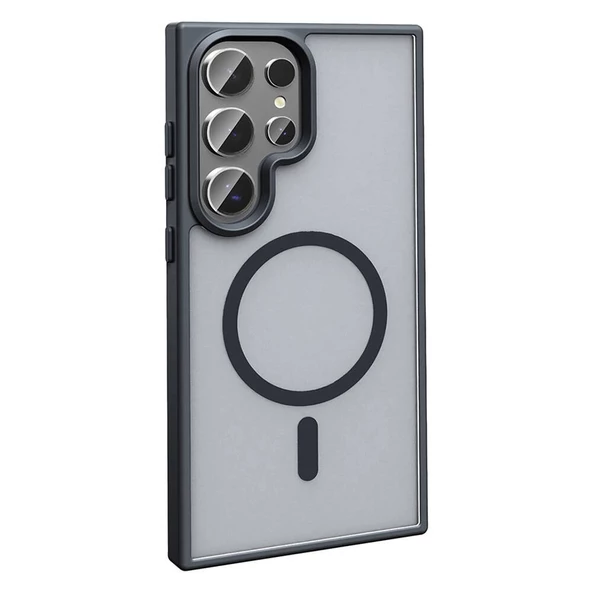 Galaxy S23 Ultra Kılıf Magsafe Şarj Özellikli Mat Arka Yüzey Redclick Sio Kapak - Resim 12