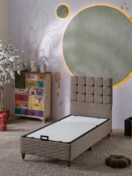 Beehanem 120X200 BENGÜ (BAZA+BAŞLIK+YATAK) 3LÜ SET - 2