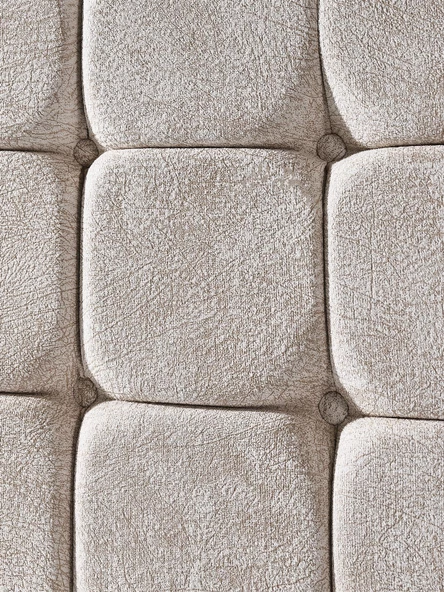 Beehanem 150x200 Bengü Çift Kişilik (BAZA+BAŞLIK+YATAK) 3 Lü Set (JERY KREM) - 5