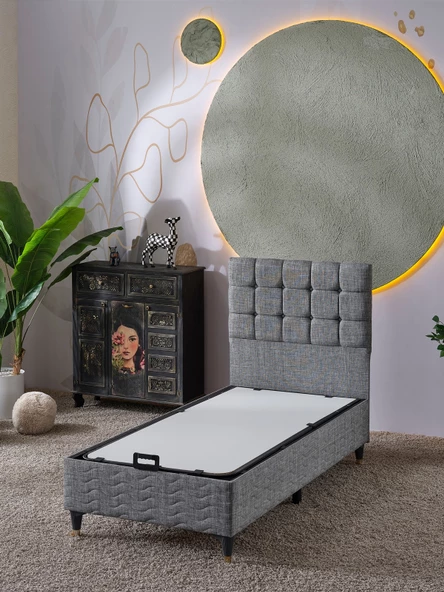 Beehanem 120x200 Bengü (Baza+Başlık+Yatak) 3 Lü Set - 2