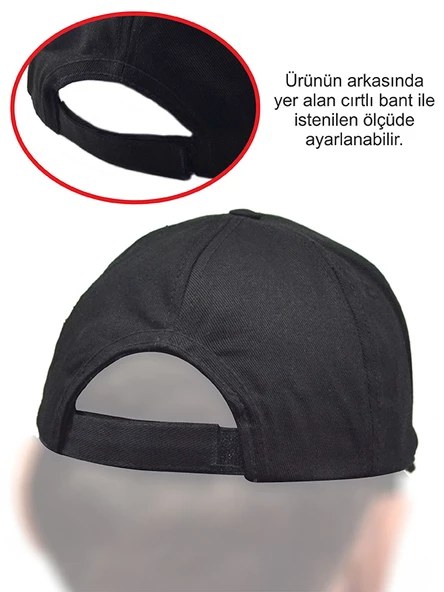 Çeçen Borz Logo Baskılı Siyah Şapka - 4