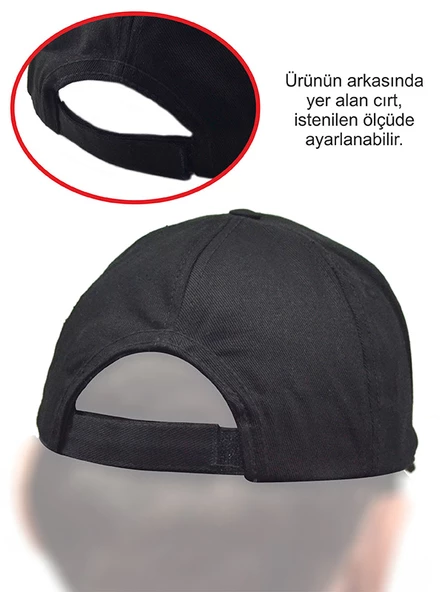 Kuzey Kafkasya Bayrak Baskılı Siyah Şapka - 4