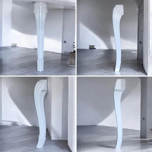 Sütun Masa Dresuar Ayağı 77 cm Plastik Ayak Beyaz Mutfak Yemek Masası Mobilya Ayakları Beyaz - 7