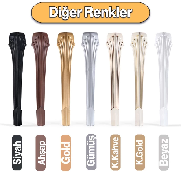 Sütun Masa Dresuar Ayağı 77 cm Plastik Ayak Siyah Mutfak Yemek Masası Mobilya Ayakları Siyah - 8