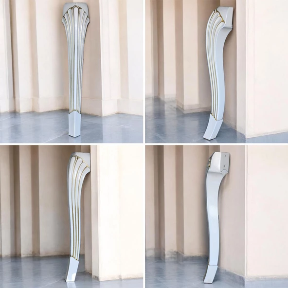 Sütun Masa Dresuar Ayağı 77 cm Plastik Ayak Krem Altın Mutfak Yemek Masası Mobilya Ayakları Gold - 7