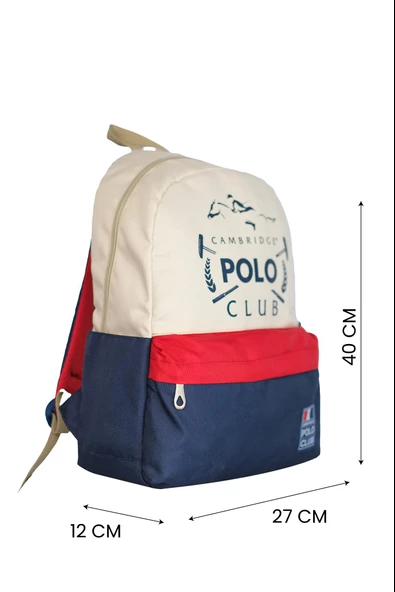 Çocuk Kol Saati Hediyeli Cambridge Polo Club Büyük Kapasiteli Çocuk Okul Çantası CPC.C3015 - 6