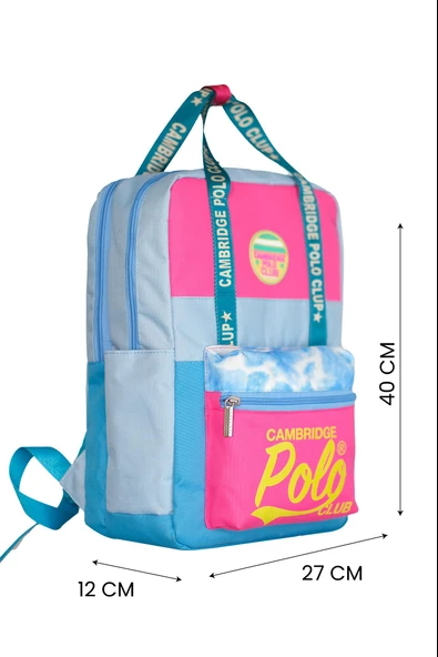 Çocuk Kol Saati Hediyeli Cambridge Polo Club Büyük Kapasiteli Çocuk Okul Çantası CPC.4039.C032 - 6