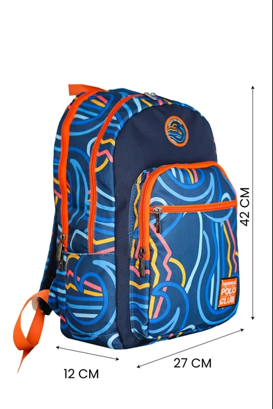 Çocuk Kol Saati Hediyeli Cambridge Polo Club Büyük Kapasiteli Çocuk Okul Çantası CPO.4092.C011 - 6