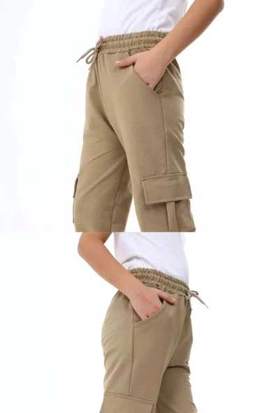 ERKEK KARGO CEPLİ BEJ OKUL EŞOFMAN ALTI - 4