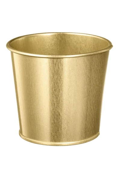 Daıdaı Galvanizli Çelik Saksı - Gold Pirinç Rengi - 9 Cm