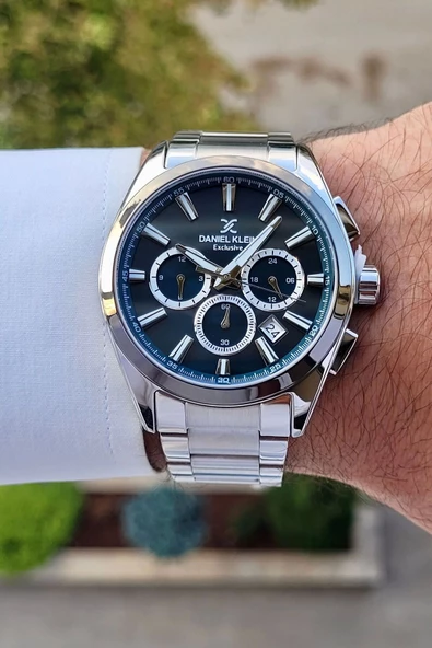 Daniel Klein DKISTE1270 Kadranı Lacivert Kordonu Gümüş Renk İç Göstergeleri Aktif Hediye Paketli Erkek Kol Saati - 2