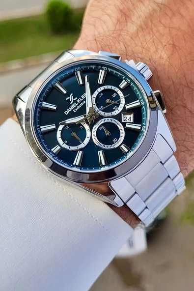 Daniel Klein DKISTE1270 Kadranı Lacivert Kordonu Gümüş Renk İç Göstergeleri Aktif Hediye Paketli Erkek Kol Saati - 4