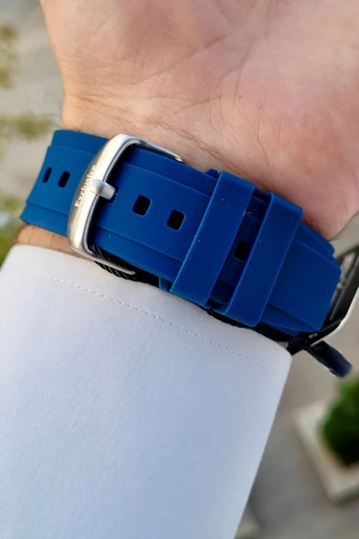 Daniel Klein DKISTE1274 Kasası Gümüş Kordonu Lacivert Renk İç Göstergeleri Aktif Hediye Paketli Erkek Kol Saati - Resim 5