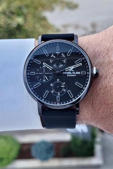 Daniel Klein DKISTE1271 Kasası Siyah 4 Farklı Silikon Kordonlu İç Göstergeleri Aktif Hediye Paketli Erkek Kol Saati - Resim 2