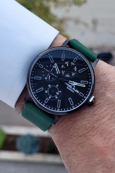 Daniel Klein DKISTE1271 Kasası Siyah 4 Farklı Silikon Kordonlu İç Göstergeleri Aktif Hediye Paketli Erkek Kol Saati - Resim 3