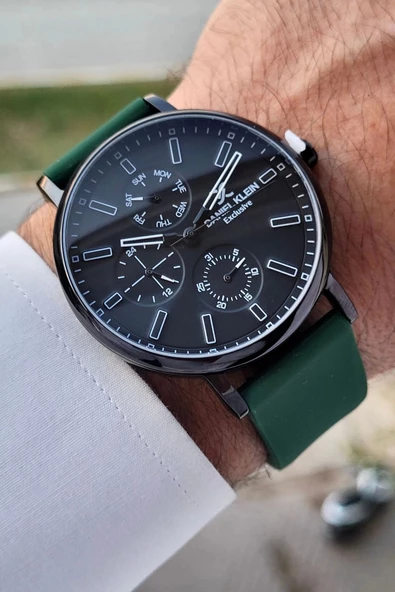 Daniel Klein DKISTE1271 Kasası Siyah 4 Farklı Silikon Kordonlu İç Göstergeleri Aktif Hediye Paketli Erkek Kol Saati - Resim 4