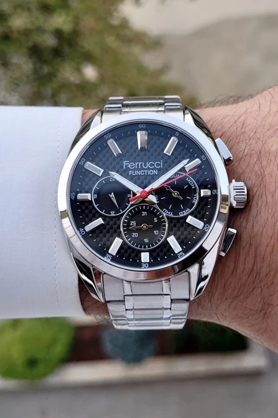 Ferrucci FCISTE294 Gümüş Renk İç Göstergeleri Aktif Hediye Paketli Erkek Kol Saati - 2