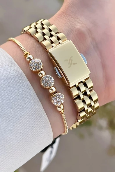 Daniel Klein DKISTE1311 Kadranı Yeşil Gold Renk Hediye Paketli Kadın Kol Saati ve Bileklik - 5