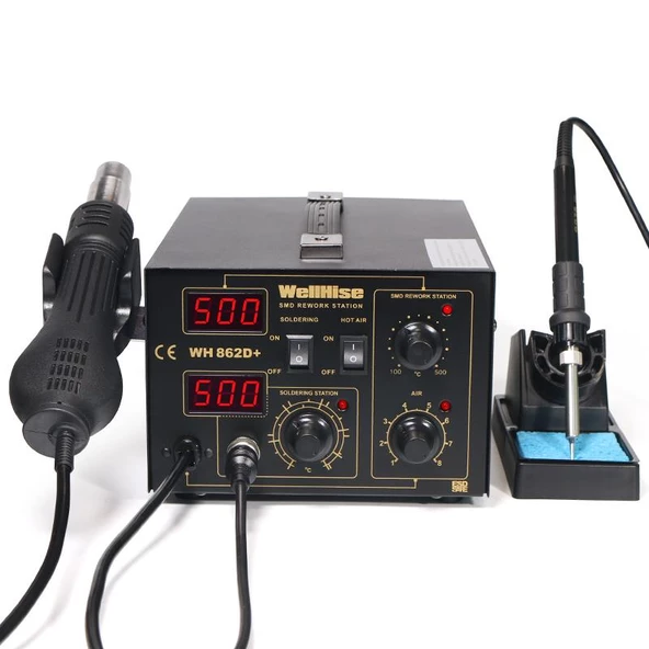 WellHise WH 862D+ Hayva İstasyonu Sıcak Hava Üflemeli Havya istasyonu - 3