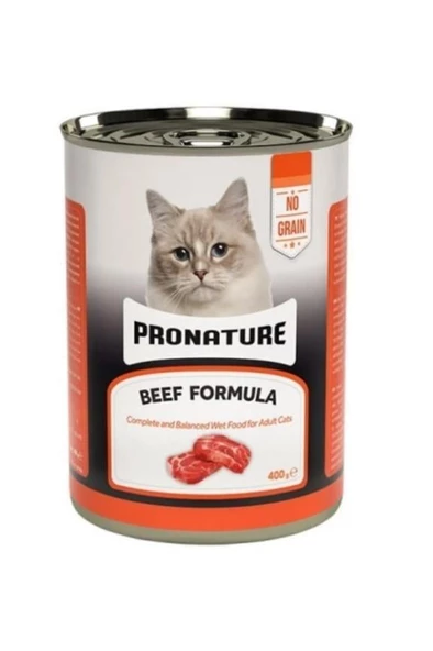 Pronature Yetikin Kediler Için Sığır Etli Tahılsız Yaş Kedi Maması Püre Şeklinde 400 Gr