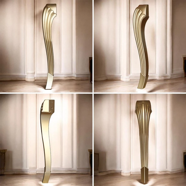 4 Adet Sütun Masa Dresuar Ayağı 77 cm Plastik Ayak Gold Altın Mutfak Yemek Masası Mobilya Ayakları - 7