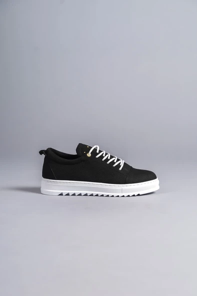 Cool Bağcıklı Keten Erkek Günlük Spor Klasik Ayakkabı BT Siyah - 4