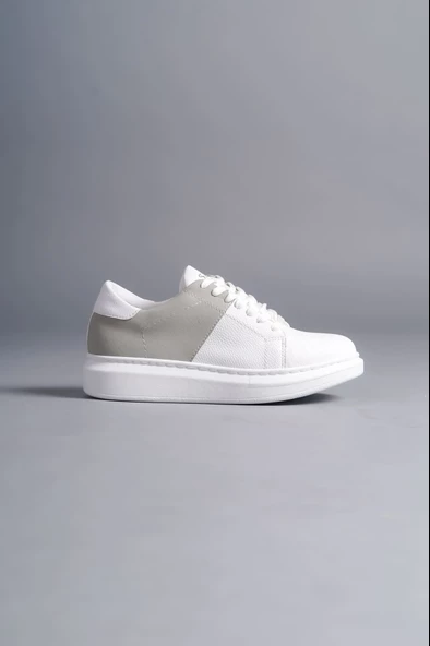 Boost Bağcıklı Cilt Süet Erkek Günlük Sneaker Ayakkabı BT Beyaz/Gri - 4