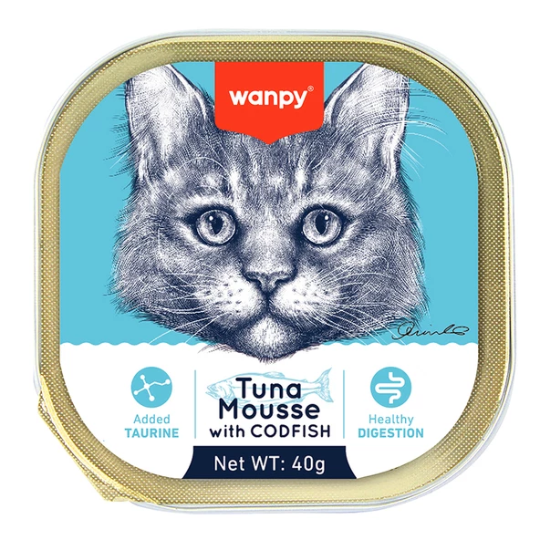 Wanpy Kedi 40g Ton & Morina Balıklı Alutray Yaş Mama