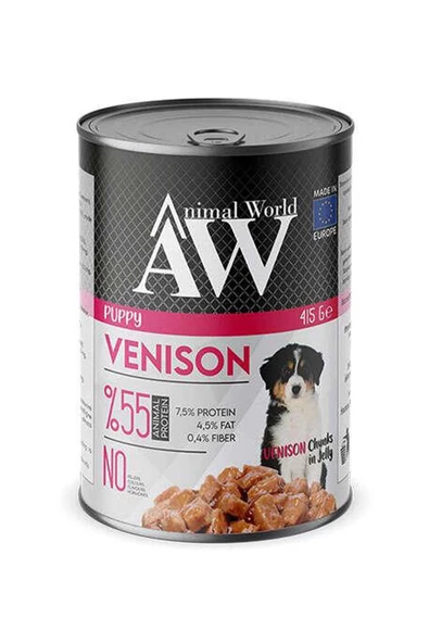 Animal World Geyik Etli Puppy Köpek Konserve Maması 415 Gr