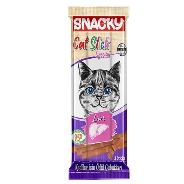 Snacky Ciğerli Stick Kedi Ödülü 3 x 5 gr